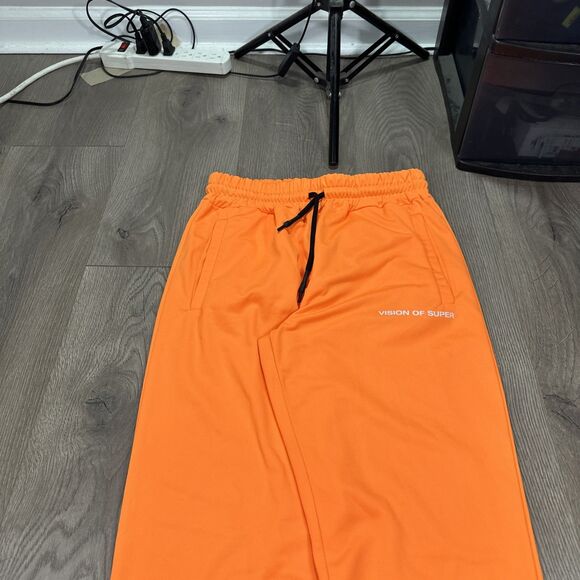 Vision of Super Flames Pants Orange Ankle Zip Drawstring Men's Size Small - Picture 4 of 9